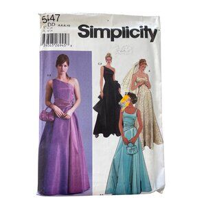 Y2K Simplicity 5447 Sewing Pattern Size 4-10 Evening Dresses Purse Shawl UNCUT